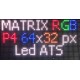 LED dot matrix 32x64 RGB 25x12cm module P4 HUB12 THT