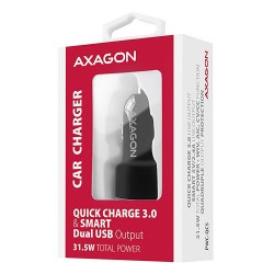 AXAGON PWC-QC5 QC3.0 + 2.4A ładowarka samochodowa, 31.5W