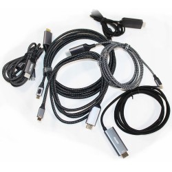 Kabel Adapter HDMI/USB-C PD w oplocie 1,8 m