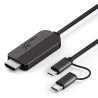 YEHUA Kabel Adapter HDMI/USB-C/MicroUSB w oplocie 2,0 m