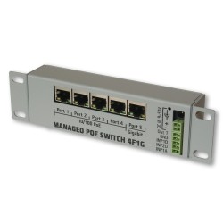 4F1G Managed PoE 9-53V switch 4x100Mb+1Gb