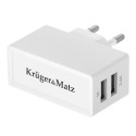 Ładowarka sieciowa USB 2x 5V / 2.4A, 1A Kruger&Matz