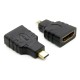 Adapter: HDMI gniazdo - wtyk microHDMI pozłacany