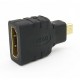 Adapter: HDMI gniazdo - wtyk microHDMI pozłacany