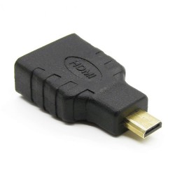 Adapter: HDMI gniazdo - microHDMI wtyk, pozłacany