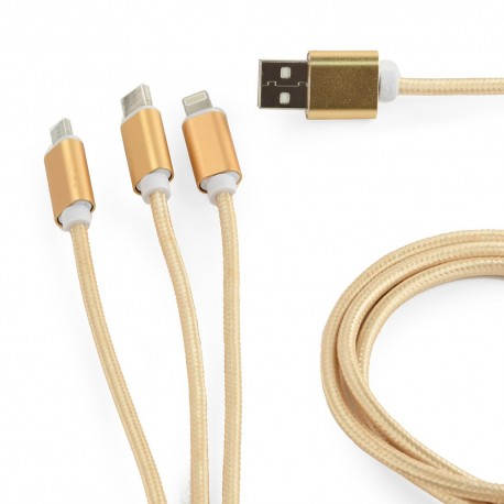 Gembird kabel USB - MicroUSB+USB-C+Lightning