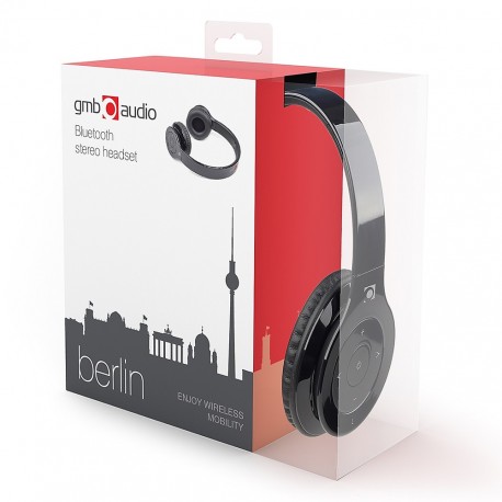 GEMBIRD słuchawki stereo Bluetooth z mikrofonem BERLIN czarne