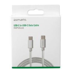 Kabel 4smarts USB-C – USB-C, 1m, biały oplot