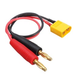 Male XT60 plug with cable - 2x bananas