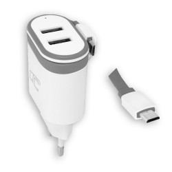 Wall charger LXG276 microUSB + 2x USB 2000 mA