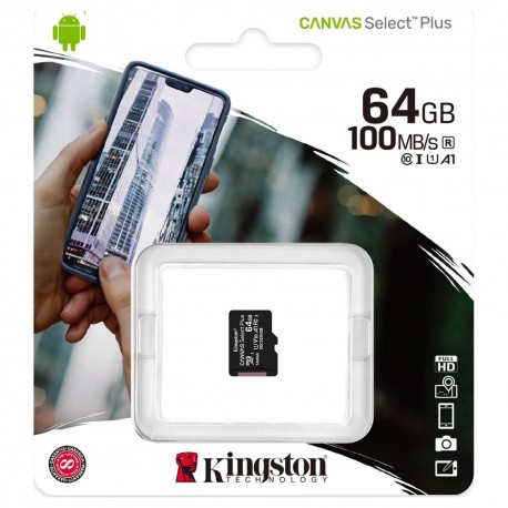 Karta 64GB microSD Kingston Canvas Select Plus 100MB/s, A1 SWKING-019